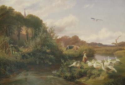 Geese Grazing near Rahlstedt by Otto Speckter